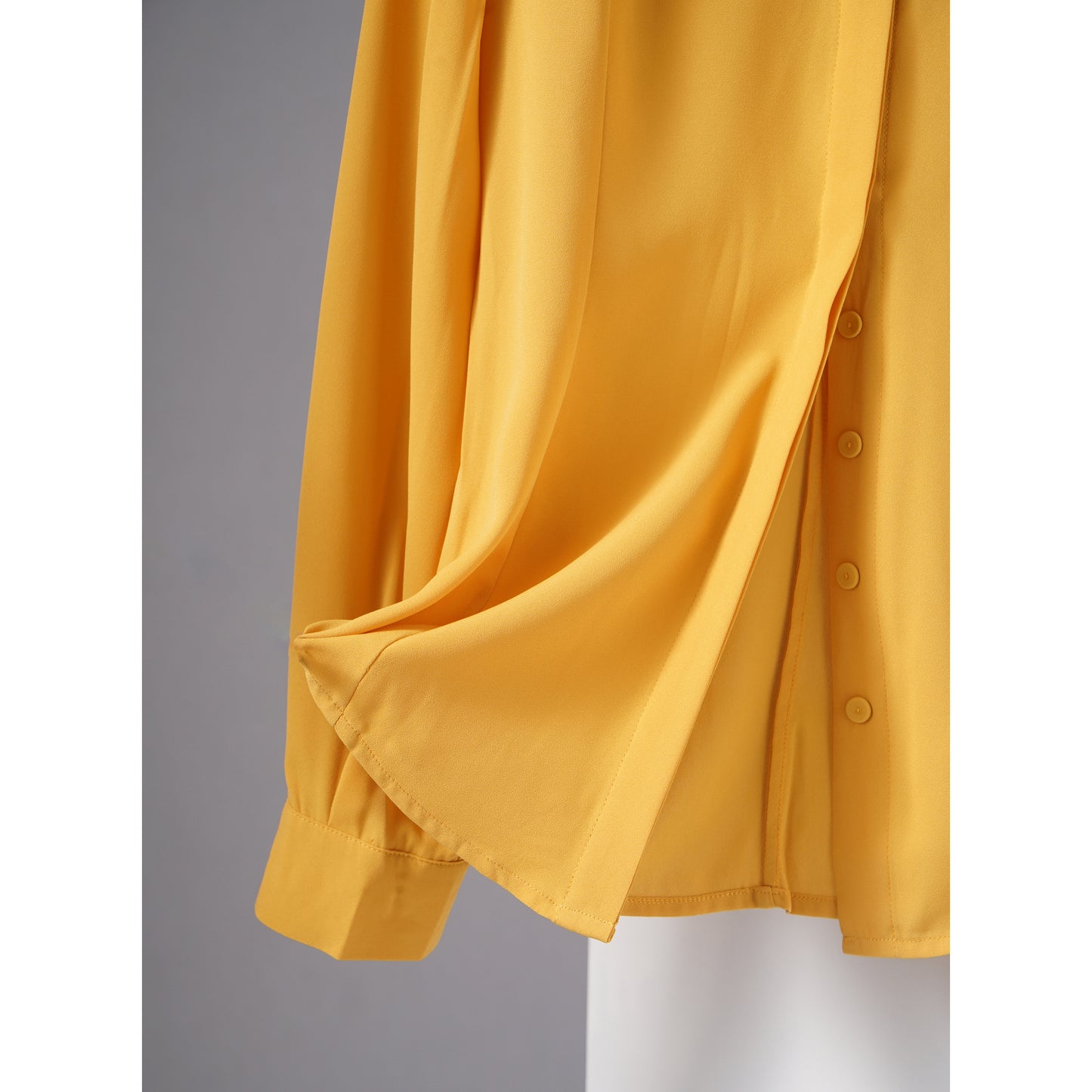 Blusa larga para mujer, color sólido, cuello clásico y tejido fino