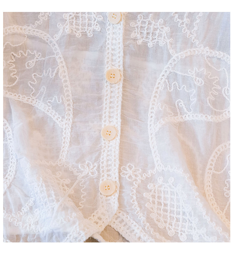 Chaleco elegante sin mangas, bordado delicado y diseño superpuesto chic