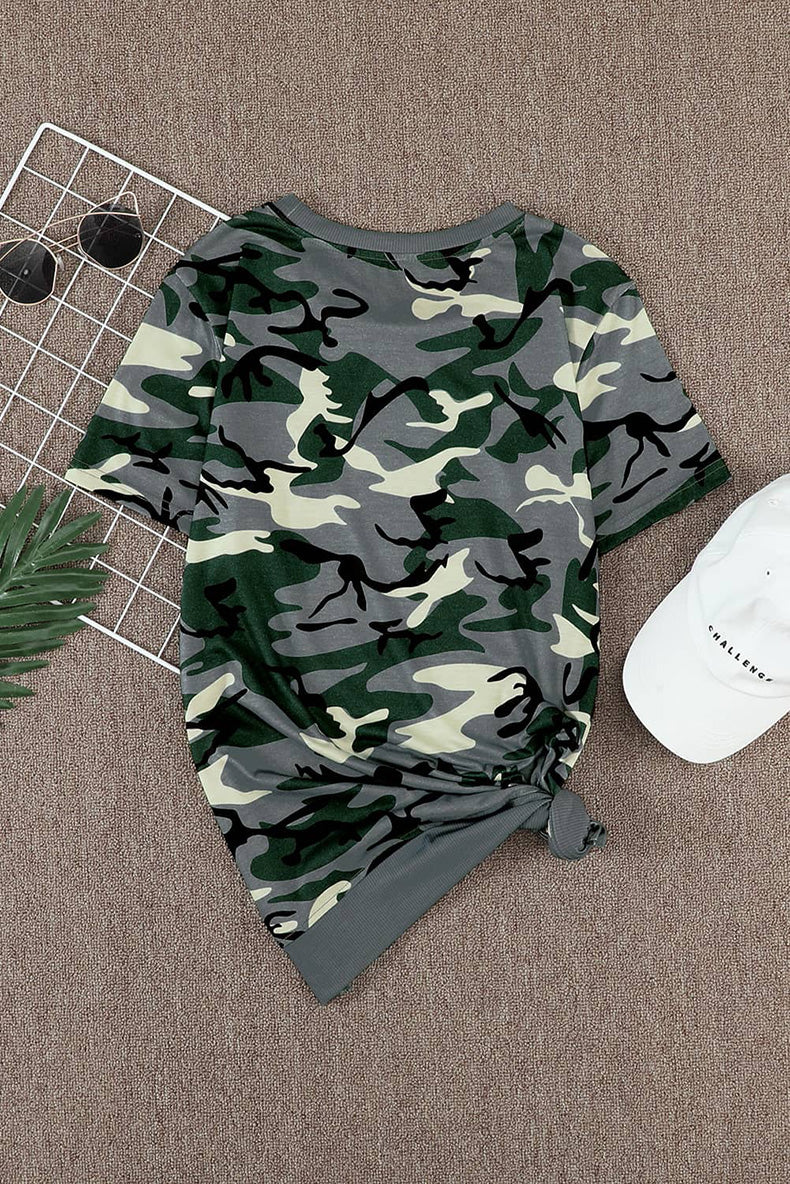 Top nuevo con print de leopardo, cuello redondo y corte moderno para mujer