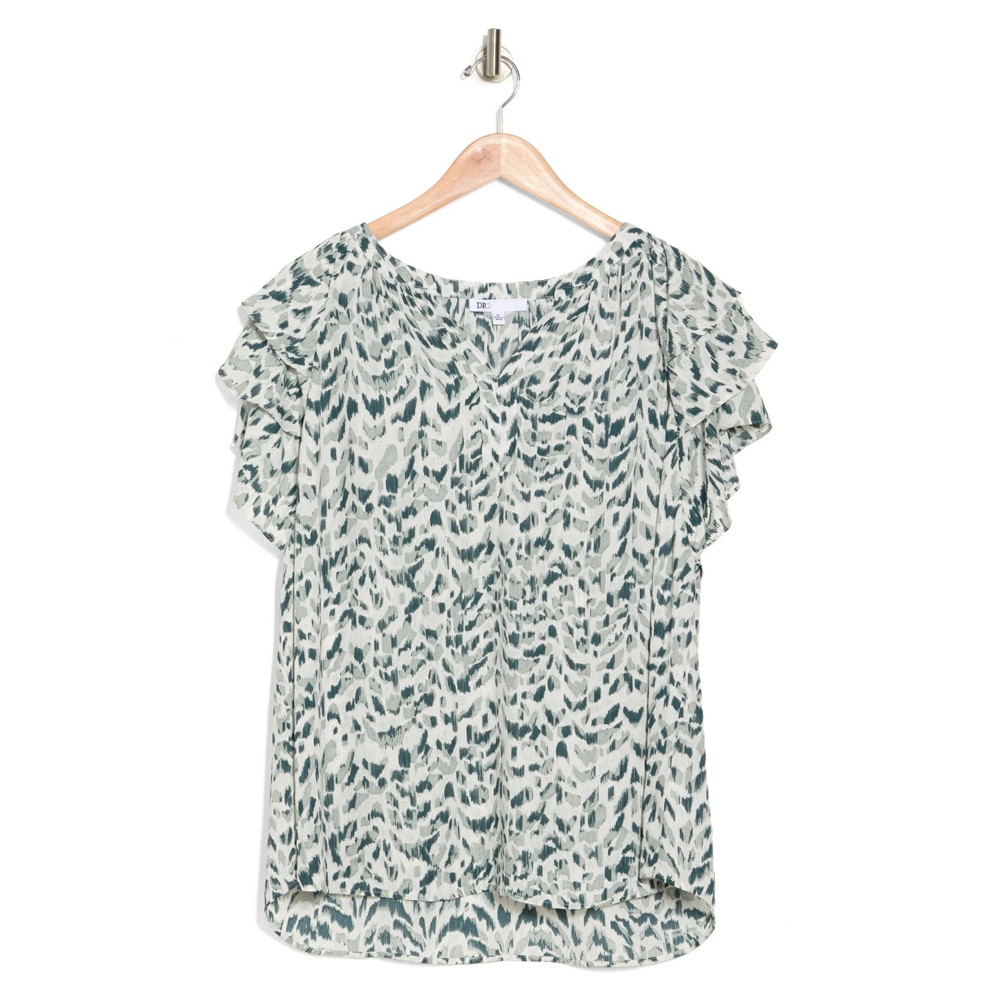Blusa de talla grande con estampado floral, escote en V y manga corta