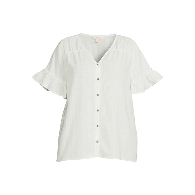 Camiseta blanca de verano, estilo holgado, talla grande y corte favorecedor