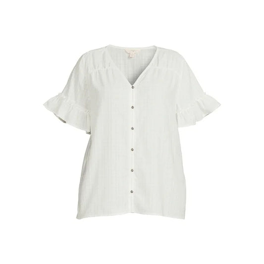 Camiseta blanca de verano, estilo holgado, talla grande y corte favorecedor