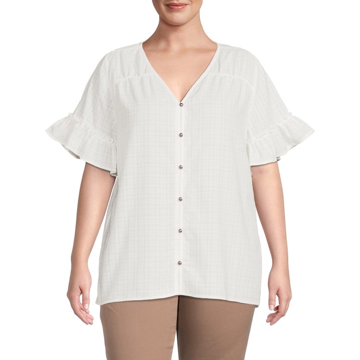 Camiseta blanca de verano, estilo holgado, talla grande y corte favorecedor