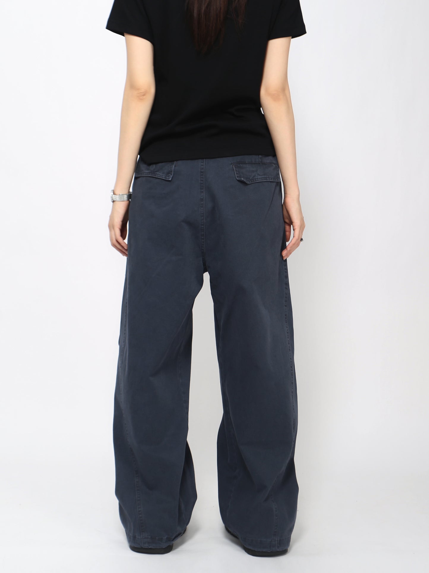 Pantalón unisex tipo cargo de pernera ancha, estilo retro y largo arrastrado