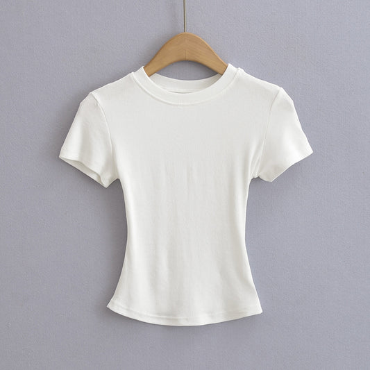 Top corto negro de verano para mujer, ajustado y con diseño moderno